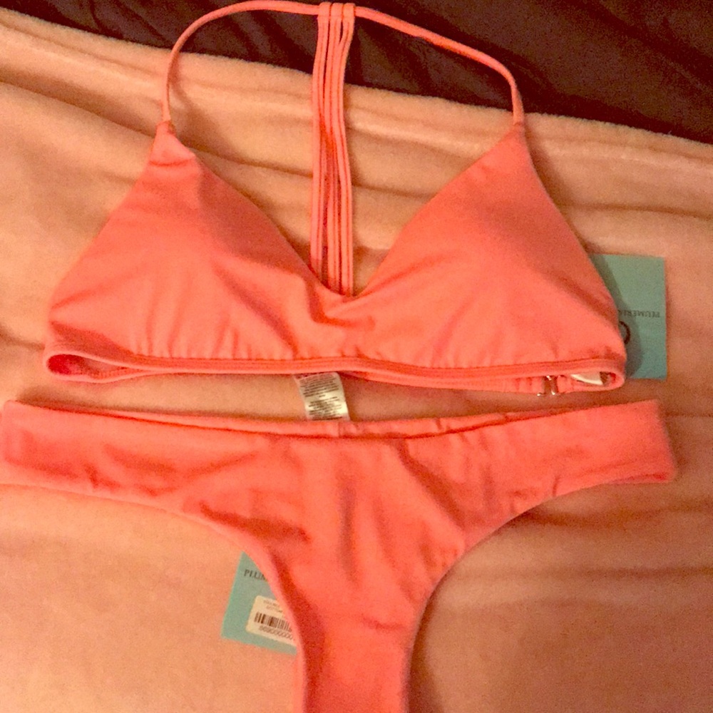 Plumeria thong bathing suit